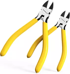 2Pcs Wire Cutters With Long Flat Nose Pliers Small Sharp Side Cutter For Crafts - Picture 1 of 8