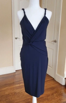 Iris Setlakwe Dress Navy Blue Party Cocktail Elegant Pencil Sleeveless Size PS - Image 1 of 4
