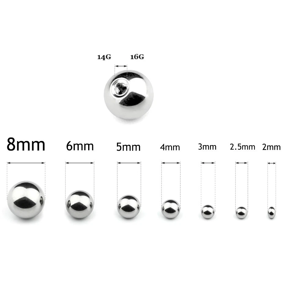 1,2MM GEWINDE ERSATZ KUGEL PIERCING ERSATZKUGEL GEWINDEKUGELN 316L EDELSTAHL - Bild 1 von 1