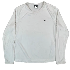 Nike White Dri Fit Workout Long Sleeve T Shirt Tee Size Men's Medium - Imagen 1 de 15