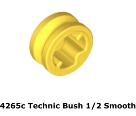 Lego 3x 4265c Yellow Technic Bush 1/2 Smooth 7754