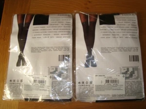 2 X NEW CALZEDONIA FASHION MODE BOW NERO TIGHTS BLACK UK S/M T. 1/2 - Picture 1 of 9
