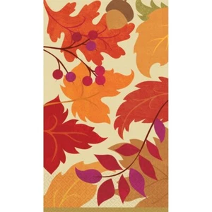 Festive Fall Autumn Leaves Thanksgiving Holiday Party Napkins Guest Towels - Picture 1 of 1