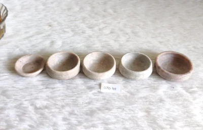 Antique Primitive Handmade Stone Bowl For Sauces Kitchen Collectible 5Pcs STO411 - Image 1 of 4
