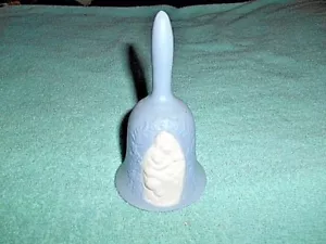 Vintage 5-1/4" hellblau Keramik Sammlerstück Glocke mit Mutter Maria Jesuskind - Bild 1 von 5