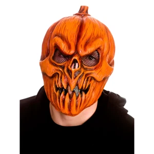 Scary Pumpkin Latex Face Mask Fancy Dress Costume Halloween Party Accessory Adul - Picture 1 of 1