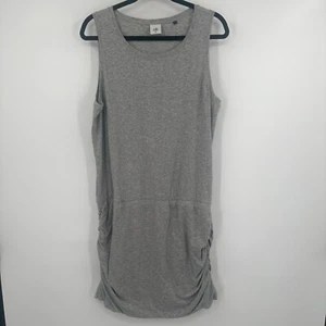 Vestido sin mangas Cabi Everyday para mujer XL gris jaspeado elástico jersey fruncido frente - Imagen 1 de 9