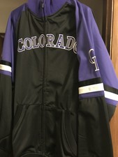 NEW COLORADO ROCKIES BASEBALL Stitches Jacket Full Zip Front MLB Sz XL NWT COAT