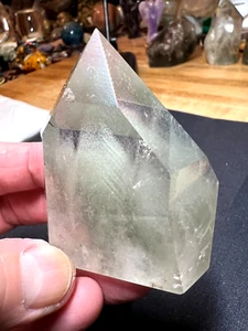 Seltener klarer Quarz Kristall Phantom Garten Lodolith großer Laserpunkt Probe 561 - Bild 1 von 12