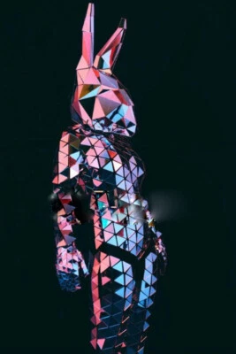 Espejo Conejo Disfraz Halloween Fiesta Juegos con disfraces Baile Discoteca DJ Show Conjunto Foto 1 de 3