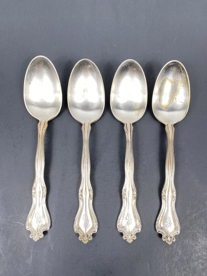 Juego de 4 cucharaditas International Silver “Faneuil” 246722 con monograma Foto 1 de 4