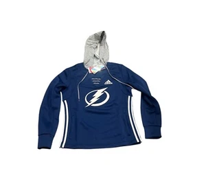NWT NEW Tampa Bay Lightning Adidas Men's Skate Lace Hoodie Sweatshirt Small - Picture 1 of 2