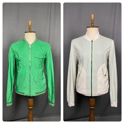 Chaqueta Bomber Gucci Hombre Verde Beige Reversible Nylon Talla 52 Foto 1 de 4