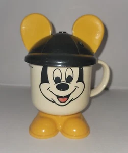 Walt Disney Productions Vintage Mickey Mouse Plastic Sippy Cup Mug with Lid - Picture 1 of 7
