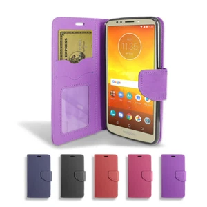 For Motorola Moto G7 Power/ G7 Supra Folio Card Slot Holder Wallet Cover Case - Picture 1 of 8
