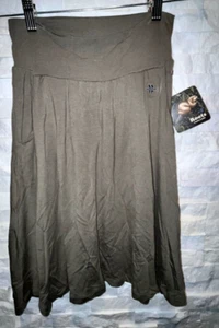 NWT Women's ROOTS Pull On Jersey Skirt Slip On Soft & Drapey Packs Well Olive XS - Picture 1 of 8