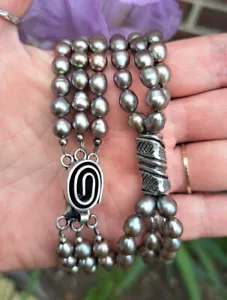 Artisan sterling silver pearl necklace - Picture 1 of 5