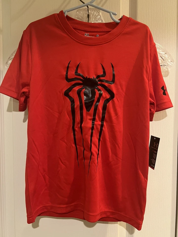 Little Boys Under Armour Marvel Amazing Spider-Man 2~Talla 6~Camiseta Heatgear~NUEVA CON ETIQUETAS Foto 1 de 1