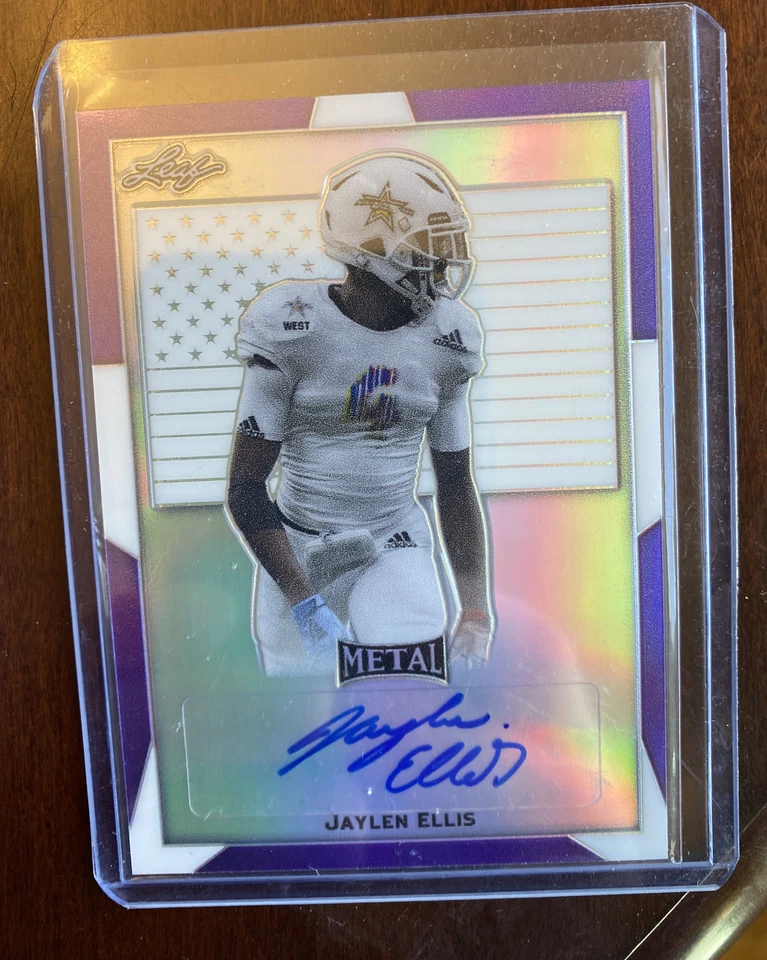 JAYLEN ELLIS 2019 Leaf All American Bowl #5/10 Purple Flag Auto BAYLOR - Image 1 of 1