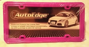 License Plate Frame Auto Edge Fuschia Pink - Picture 1 of 4