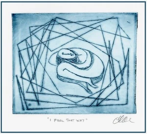 YOU'RE ENTITLED! Self-Pity Affirmation Figure. Original BLUE ETCHING Signed - Picture 1 of 1
