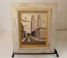 Vintage Oil Painting Cityscape Twin Buildings City Streets Signed ABM 1955 Frame