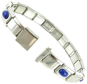 9-12mm Speidel Express Silver Blue Gem Stone Accents Bracelet Watch Band BOGO - Picture 1 of 3