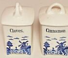 Vintage German Porcelain Spice Jars-Set Of 2 Cinnamon & Cloves