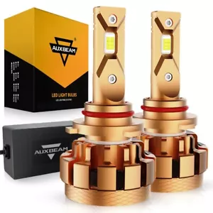AUXBEAM 9005 HB3 CANBUS LED Headlight Beam Bulbs Kit Super Bright 6000K 14000LM - Foto 1 di 12