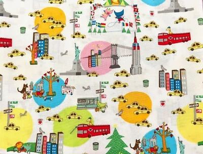 The Pixie Pops Fun in NYC on white for Timeless Treasures Remnant - Image 1 of 3