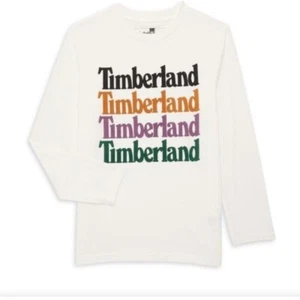 Timberland🔥‼️ Big Boys White Stacked Logo T-Shirt Boys Kids logo T-SHIRT L - Picture 1 of 7