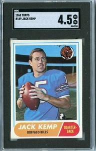 1968 Topps FB Jack Kemp Buffalo Bills #149⭐️💥🎯 SGC Classificato 4,5 - Foto 1 di 2