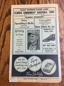 Programa de béisbol Elmira Pioneers vs Scranton Miners 1937 - Imagen 1 de 4