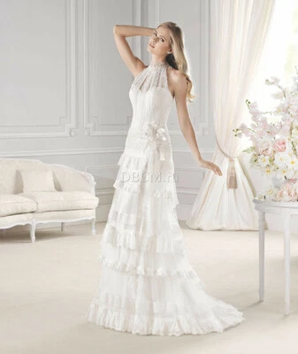 Vestido de novia La Sposa Emelina marfil 0-2 princesa encaje ilusión apliques $2,095 Foto 1 de 4