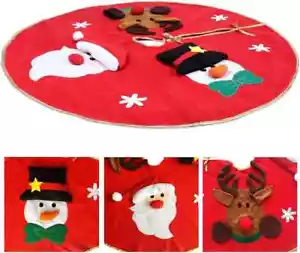 Falda árbol de Navidad Santa muñeco de nieve reno 42"-rojo - Imagen 1 de 9