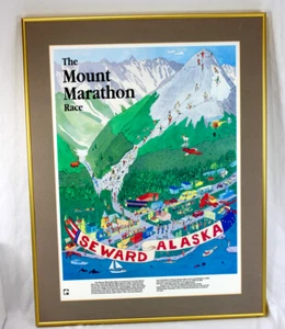 The Mount Marathon Race Seward Alaska Poster Kunst (27 3/4" x 21 1/4") gerahmt - Bild 1 von 6