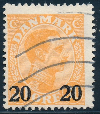 Sello antiguo de Dinamarca de 1926, Scott 176 usado, 20/30º naranja, valor $15,00 Foto 1 de 2