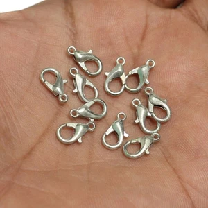12mm Sliver Finish Lobster Clasps - Picture 1 of 10