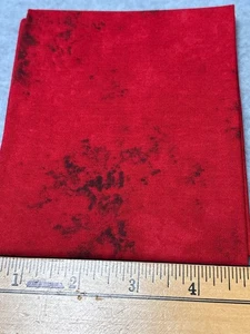 Red Marble Cotton Fabric 18"x22" For Crafting Quilting Sewing Projects - Picture 1 of 4