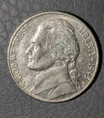 1995-D 5c Nickel Full Steps Super Fine Copper Toned - Image 1 of 4