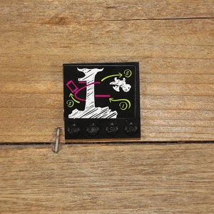 LEGO 6179pb191 Black Tile Modified 4x4 Chalk Board Tree Dragon Sticker Set 41173 - Picture 1 of 2