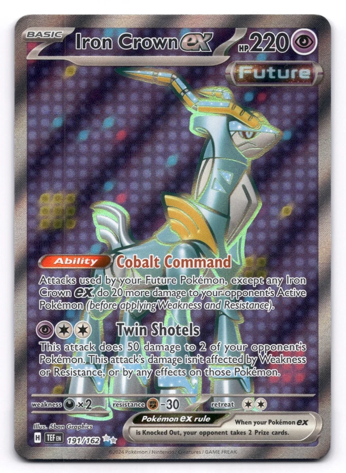 Iron Crown ex NM 191/162 SV05: Temporal Forces Pokemon TCG Holo - Image 1 of 2