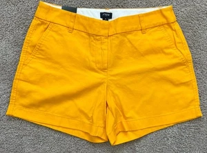 NWT J Crew Shorts Womens Size 6 Yellow Classic Cotton Preppy Chino 5 Inch Inseam - Picture 1 of 3