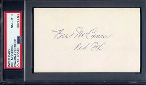 Bill McCarren PSA 8 Index card PSA/DNA certified auto grade Boston Red Sox - Picture 1 of 2