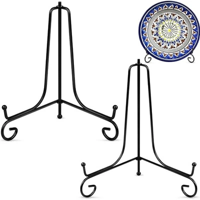 Soporte de placa de mesa soporte de marco de metal exhibición para obras de arte plato de fotos 8 pulgadas Foto 1 de 4