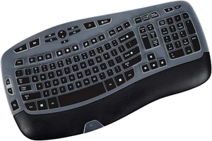 Cubierta de teclado inalámbrico Logitech K350 MK570 MK550 - Protector de piel negro - Imagen 1 de 13