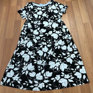 J. Jill Plus Size 2X Maxi Rayon Spandex Women's Full Length Floral Dress Black - Picture 1 of 19
