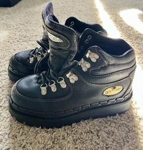 Vintage 90s Y2K Skechers Sky Hi Platform Shoes Women's Black US Size 6 EUR 35 - Picture 1 of 9