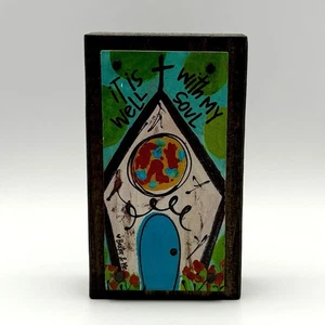 Baxter & Me Artist Block Wood Church “It Is Well With My Soul” Country Plaque - Picture 1 of 8