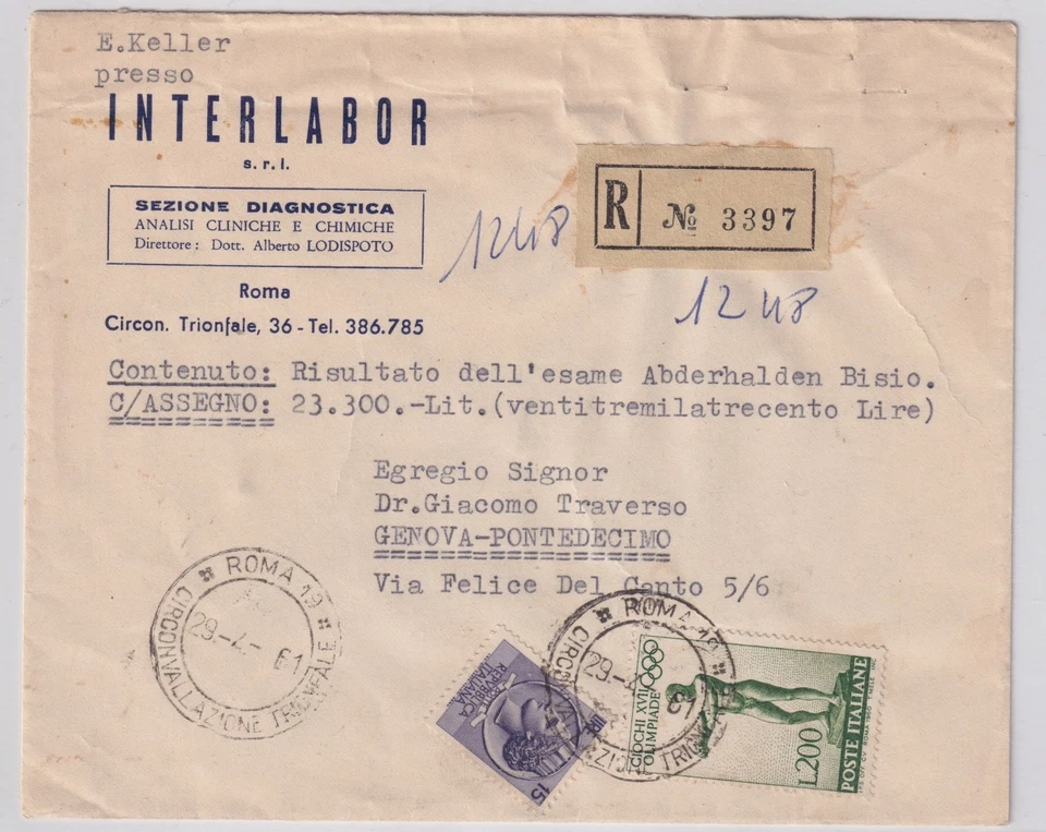 ITALIA BUSTA CON AFFRANCATURA DI PREGIO - Immagine 1 di 2